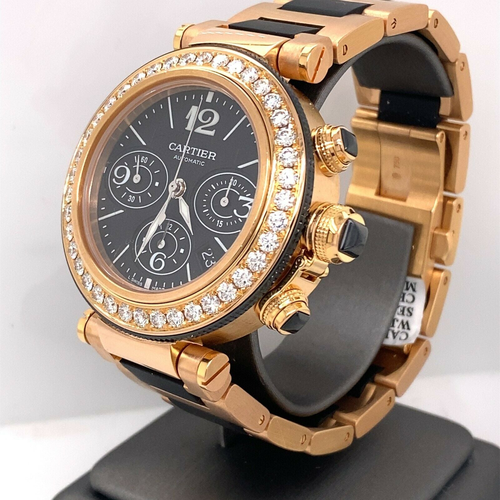 Cartier Pasha Seatimer Chronograph 18k Pink Gold Diamond MJ13000M