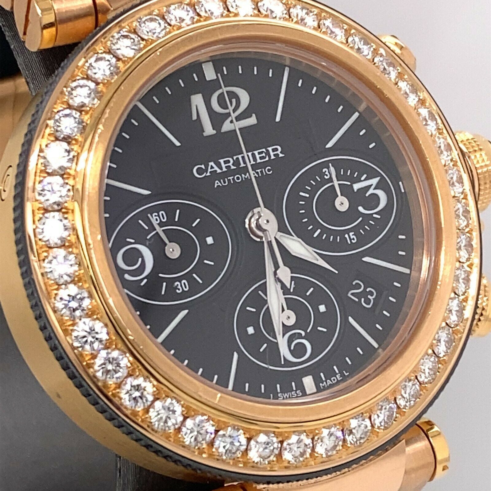 Cartier Pasha Seatimer Chronograph 18k Pink Gold Diamond MJ13000M