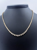 14k Yellow Gold 8.50 CT Diamond Riviera Tennis Necklace