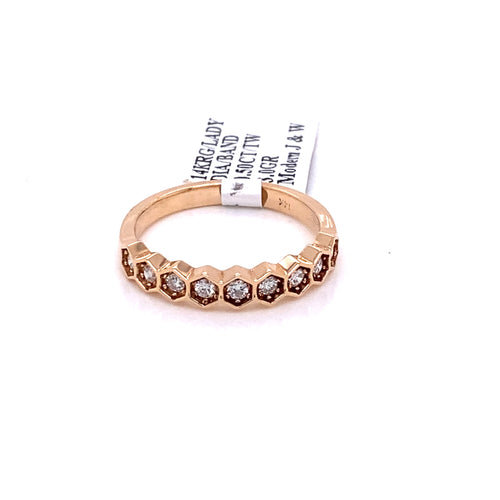 Fancy 14k Rose Gold 0.50 CT Diamond Wedding Band