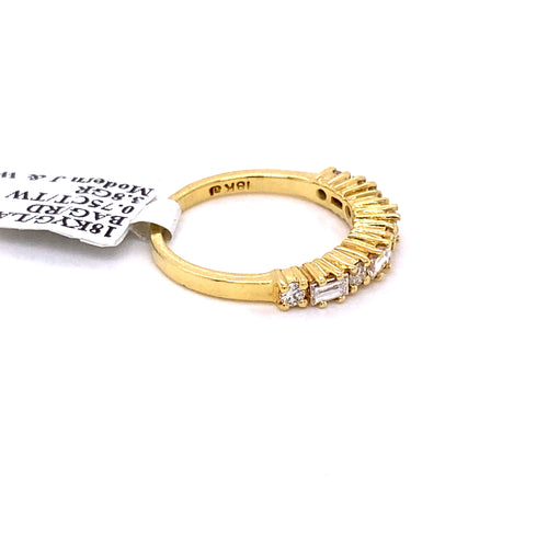 18k Yellow Gold 0.75 CT Diamond Ladies Band