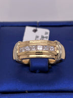 14k Yellow Gold 0.50 CT Baguette Diamond Men's Band, 6.1 g, Size 7.25, S10552