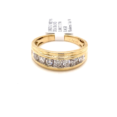 10k Yellow Gold 1.00 CT Diamond Men's Wedding Band