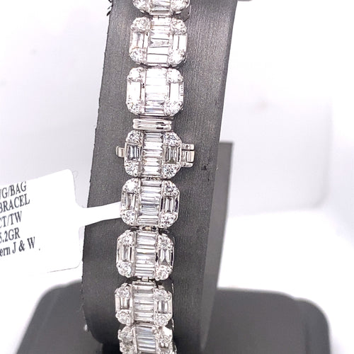 14k White Gold 9.50 CT Diamond Tennis Bracelet