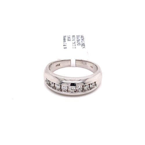 14k White Gold 0.75 CT Diamond Men's Wedding Band