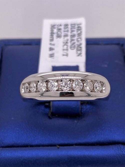 14k White Gold 0.75 CT Diamond Men's Wedding Band