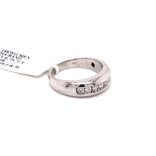 14k White Gold 0.75 CT Diamond Men's Wedding Band