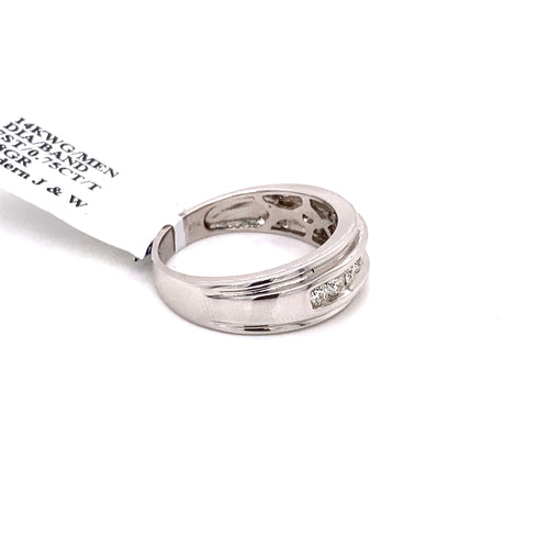 14k White Gold 0.75 CT Diamond Men's Wedding Band