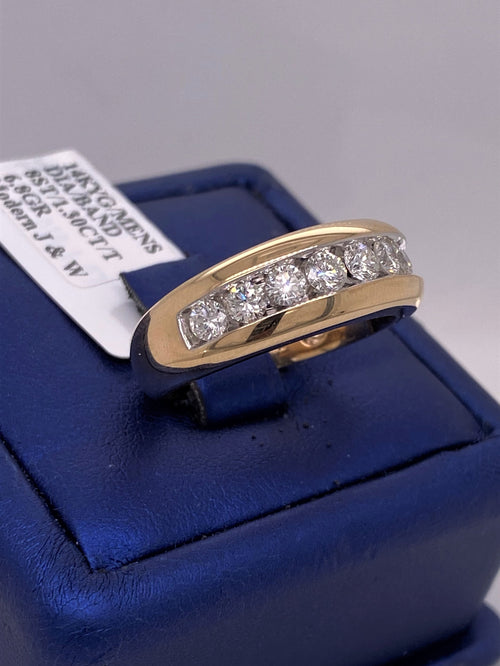 14k Yellow Gold 1.30 CT Diamond Wedding Band