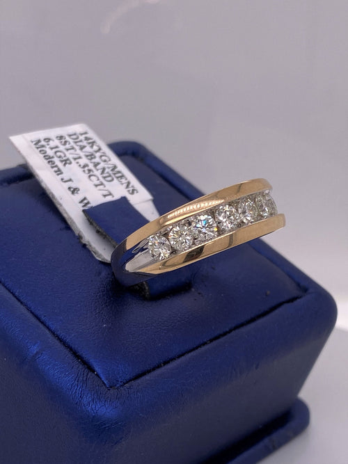 14k Yellow Gold 1.35 CT Diamond Men's Wedding Band