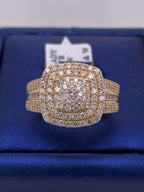 14K Yellow Gold 1.00 CT Diamond Cluster Ladies Ring
