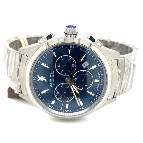 Ebel Wave Chronograph Blue Dial Men's 42mm Watch, 1216344