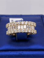 14k Yellow Gold 5.00 CT Diamond Eternity Wide Band