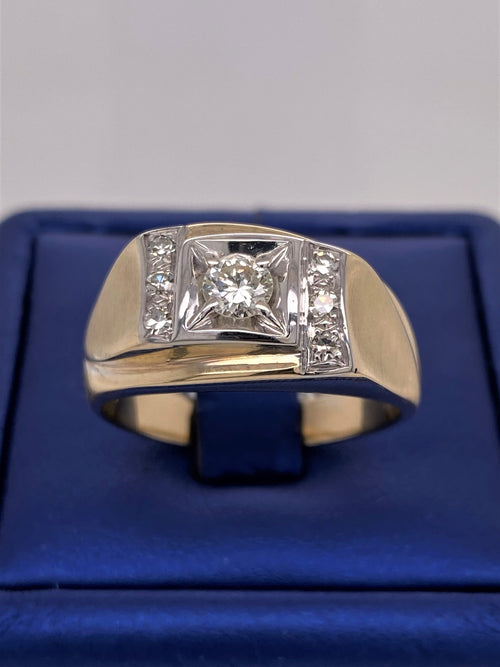 14k Yellow Gold 0.50 CT Diamond Men's Ring