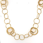 14k Yellow Gold Fancy Circle Link Ladies Necklace