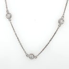 14k White Gold 1.00 CT Diamond By The Yard Necklace