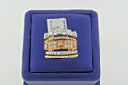 Fancy Designer Style 18k Tri-Color Gold 1.75 CT Diamond Ladies Ring