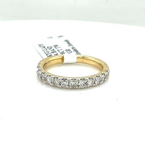 14k Yellow Gold 0.90 CT Diamond Ladies Band, 3.7gm, Size 7