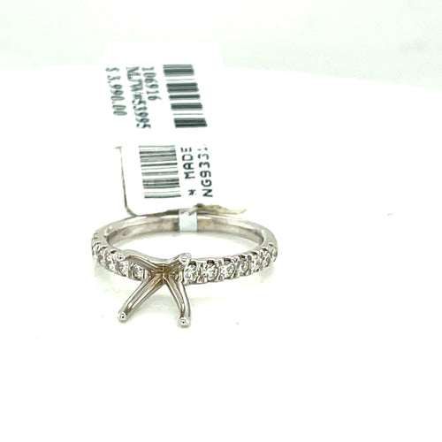 14k White Gold 0.50 CT Diamond Engagement Ring Mounting, 2.9gm