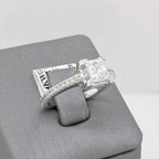 14K WHITE GOLD 1.75 CT PRINCESS CUT DIAMOND ENGAGEMENT RING, SIZE 5, 5.0 GM