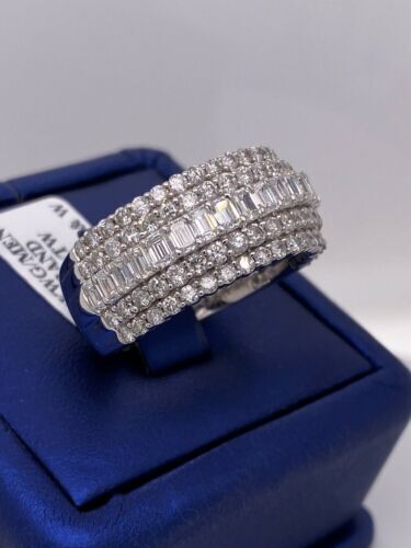 14k White Gold 4.50 CT Diamond Men's Band, 13.6g, Size 11