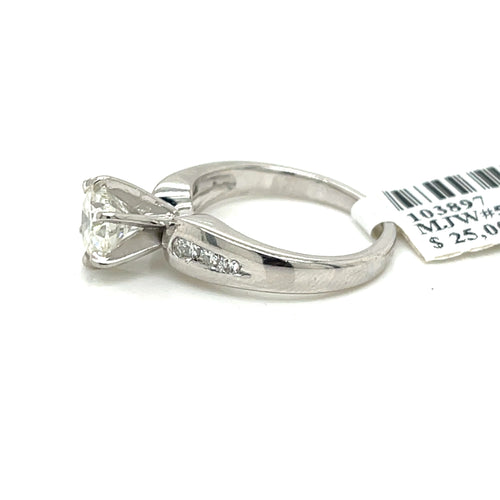 Platinum 1.35 CT Fancy  Diamond Engagement Ring, 7.0 gm, Size 5