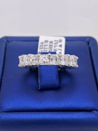 14k White Gold 4.50 CT Asscher Cut Eternity Band, Size 6, 7.8gm