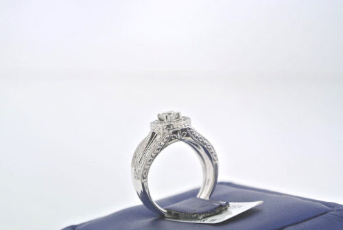 14k White Gold 1.50 CT Diamond Engagement Ring Set, 6.6gm, Size 5.5,
