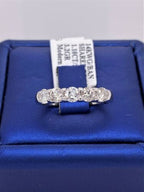 14k White Gold 1.10 CT Diamond Shared Prong Band, 3.2g, Size 7