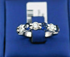 Platinum 2.00 CT Diamond & Sapphire Band, 10.7gm, Size 8.25