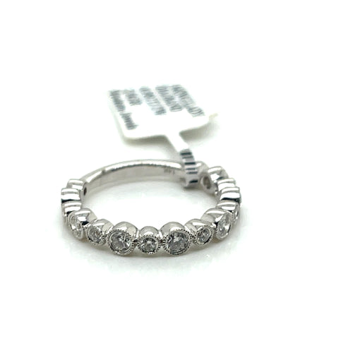 14k White Gold 0.95 CT Diamond Band, 2.8gm Size 6