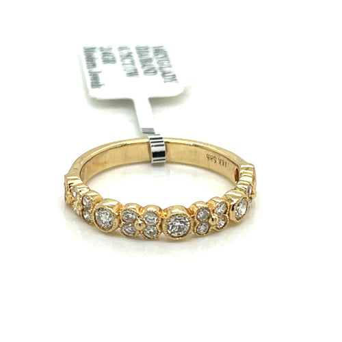 14k Yellow Gold 0.75 CT Diamond Ladies Band, 2.4g, Size 6