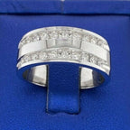 14k White Gold 0.75 CT Diamond Men's Band, 10.5gm, Size 10.25