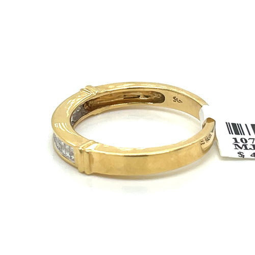 14k Yellow Gold 0.90 CT Diamond Men's Wedding Band, 4.5g, Size 10