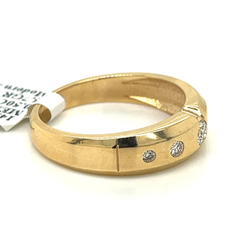 14k Yellow Gold 0.50 CT Diamond Men's Wedding Band, 5.7g, Size 10.5