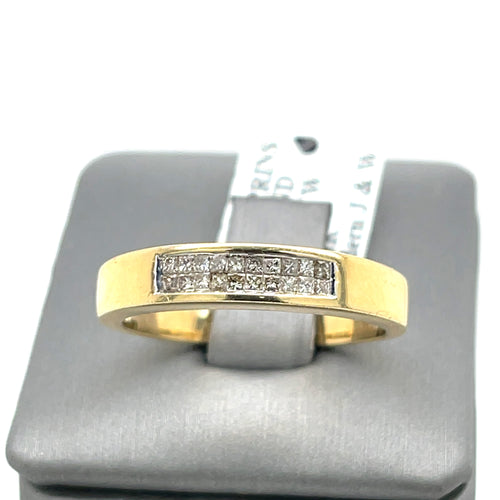 14k Yellow Gold 0.50 CT Diamond Men's Wedding Band, 5.1g, Size 10.25