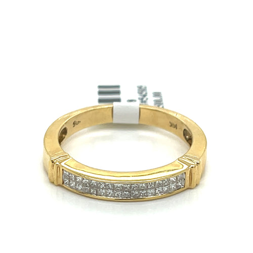 14k Yellow Gold 0.90 CT Diamond Men's Wedding Band, 4.5g, Size 10