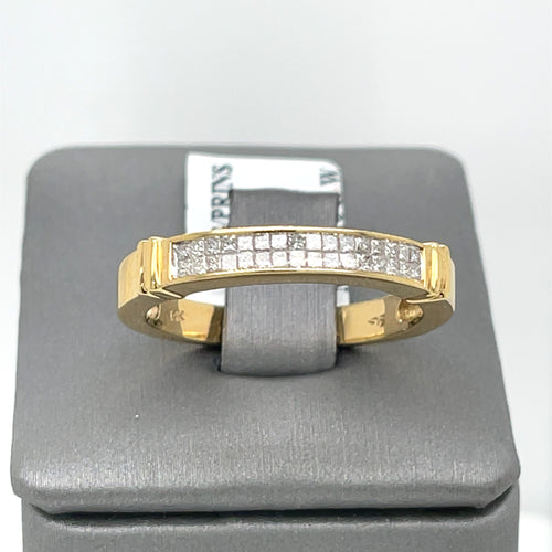 14k Yellow Gold 0.90 CT Diamond Men's Wedding Band, 4.5g, Size 10