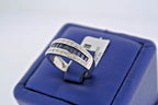 18k White Gold 1.00 CT Sapphire & Diamond Band, 4.6gm, Size 7.25