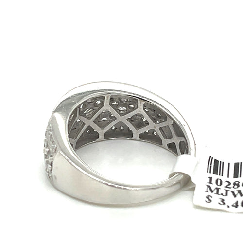 14K White Gold 1.00 CT Diamond Ladies Ring, 4.6gm, Size 6.75