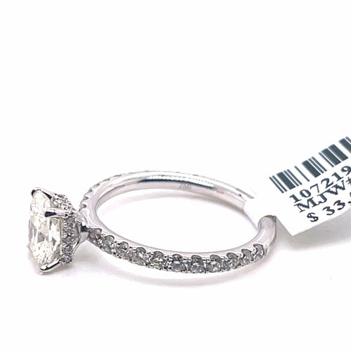 18K White Gold 2.00CT Cushion Cut Diamond Engagement ring, Size 6, 2.6g