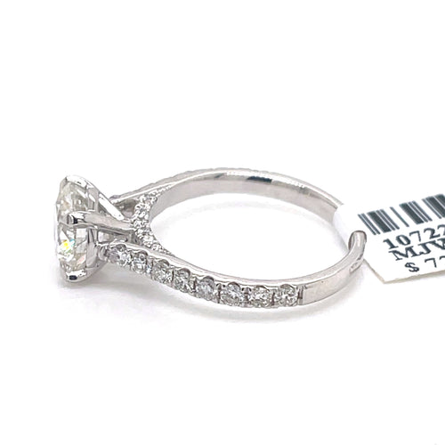 18k White Gold 2.35CT Round Cut Diamond Engagement Ring, Size 6, 3.0G