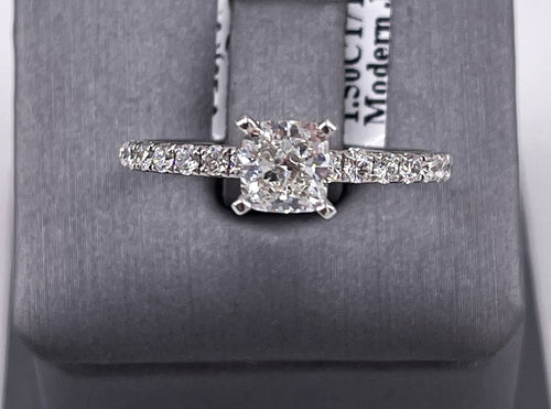 14k White Gold 1.50 CT Cushion Cut Diamond Engagement Ring 2.9g