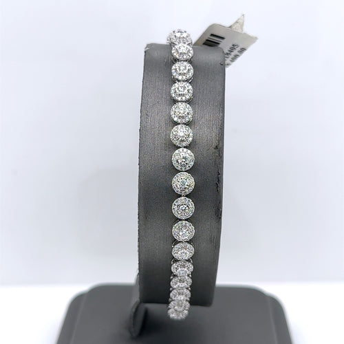 14k White Gold 3.00 CT Diamond Tennis Ladies Bracelet, 11.3g, 7.25"