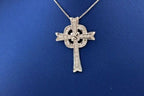 18k White Gold 1.00 CT Diamond Cross Pendant, 4.5gm