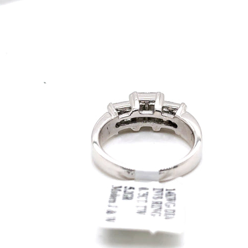 14k White Gold 0.75 CT Diamond Past Present Future Engagement Ring