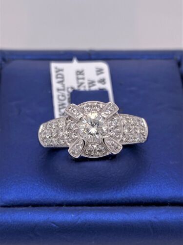 14kt White Gold 1.00 CT Diamond Ladies Ring, 5.3g, Size 5.25