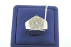 14k White Gold 1.00CT Diamond Pave Settings Men's Ring, 12.9gm, size 9.25,S13533