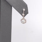 14k White Gold 1.00 CT Diamond Dangling Earrings, 1.9g, S15233