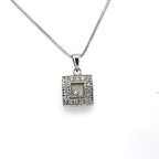 14k White Gold 0.25 CT Diamond Pendant Necklace, 4.6gm, 18"